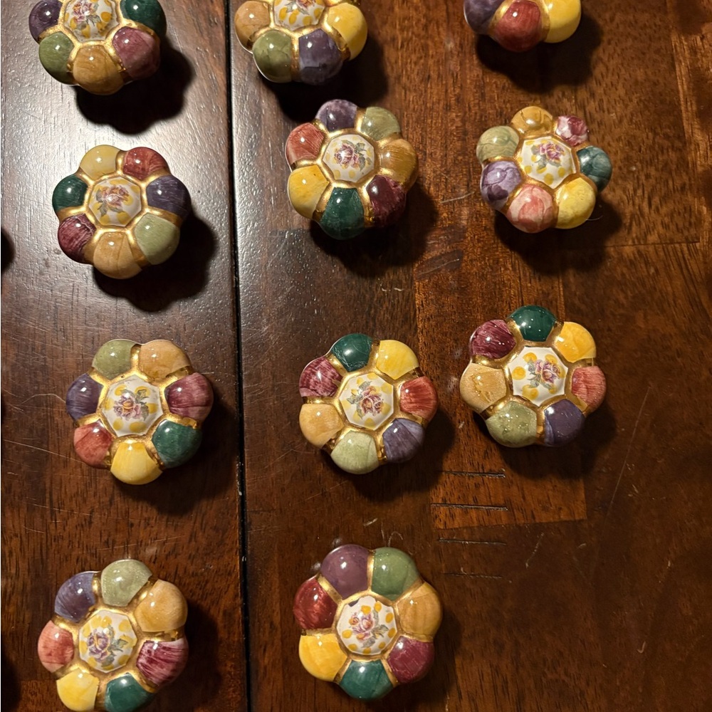 MacKenzie-Childs Multicolor Floral Knobs